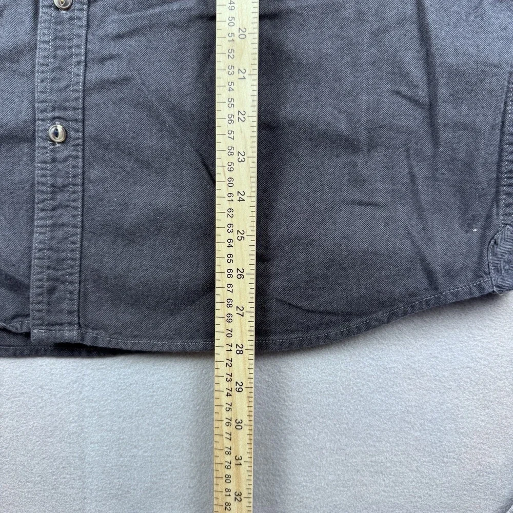 The Northface Flannel Men XL Gray Long Sleeve Button Pockets Gorp Hiking Outdoor
